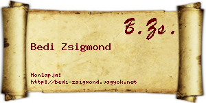 Bedi Zsigmond névjegykártya